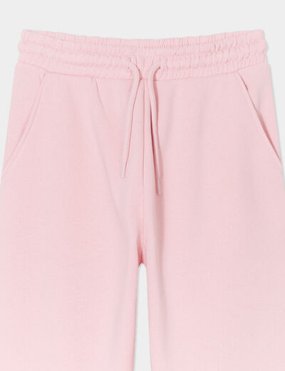 Pantalon de jogging droit rose clair fille