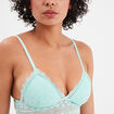 Soutien-gorge triangle paddé bleu turquoise femme