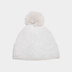 Bonnet &agrave; pompon gris femme