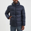 Doudoune doubl&eacute;e zipp&eacute;e &agrave; capuche bleu marine homme