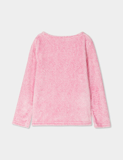 Ensemble pyjama effet polaire mauve fille