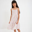 Robe courte &agrave; bretelles fines ecru fille