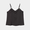 Caraco effet satin noir femme