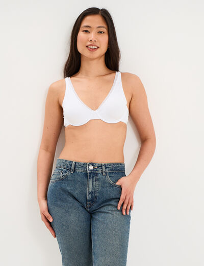 Soutien-gorge foulard coton majoritaire blanc femme