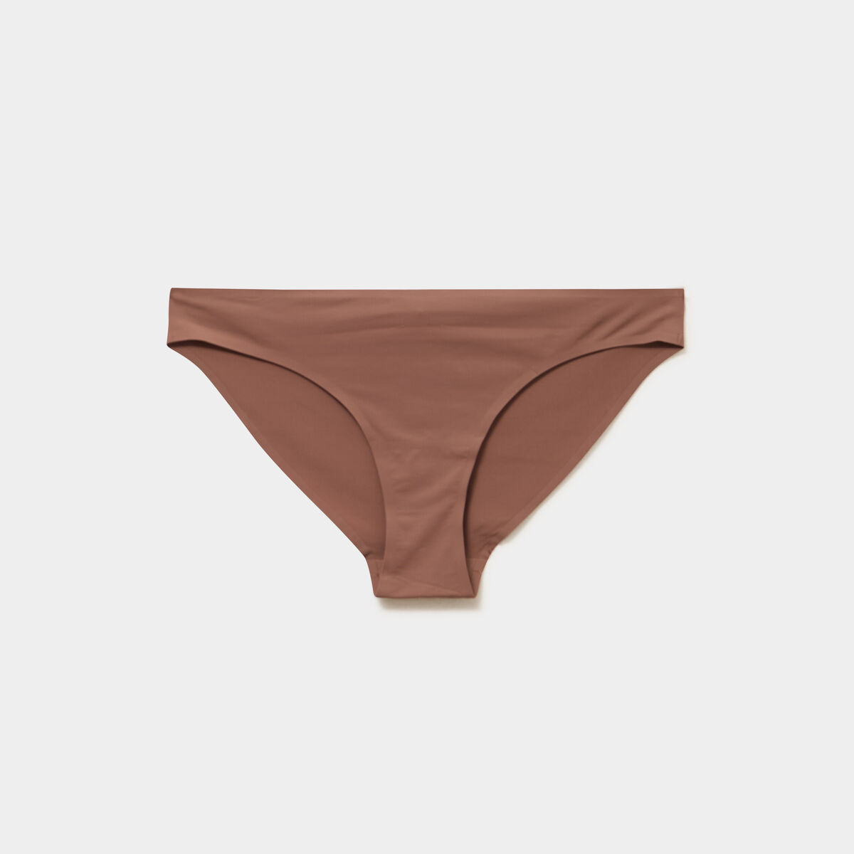 Culotte microfibre sans coutures marron femme