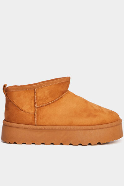 Bottines compens&eacute;es fourr&eacute;es Creeks marron femme