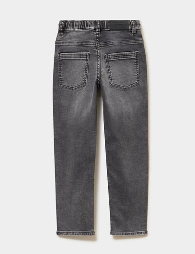 Jeans jogger droit denim gris gar&ccedil;on