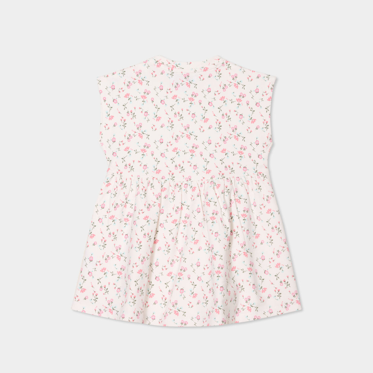 Robe patineuse manches courtes ecru bébé fille