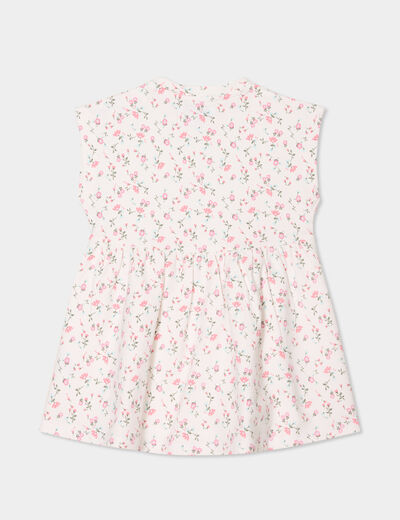 Robe patineuse manches courtes ecru bébé fille