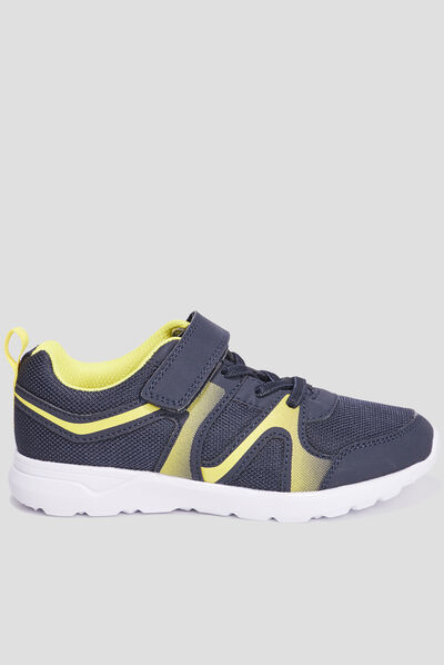 Baskets running à scratchs Rexited bleu marine garçon
