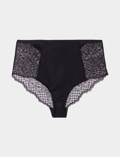 Culotte haute avec dentelle noir femme grande taille