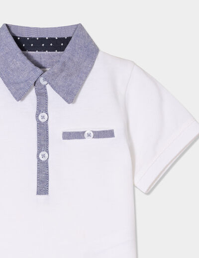 Polo manches courtes coton blanc bébé garçon