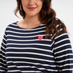 T-shirt col rond manches 3/4 coton noir femme grande taille