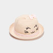 Chapeau d&eacute;tail crochet et tress&eacute; noeud sable mixte