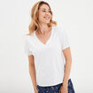 T-shirt manches courtes col en V coton blanc femme