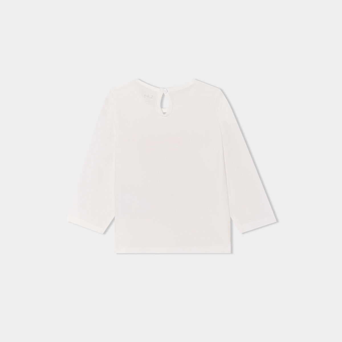 T-shirt manches longues coton blanc bébé fille
