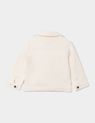 Veste esprit biker droite ecru bébé fille