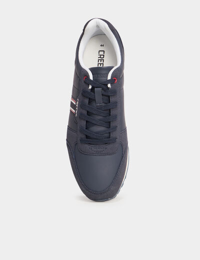 Baskets running à lacets bleu marine homme