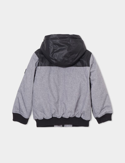 Veste zippée avec capuche gris garçon
