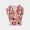 T-shirt col cache-coeur Mosquitos multicolore femme
