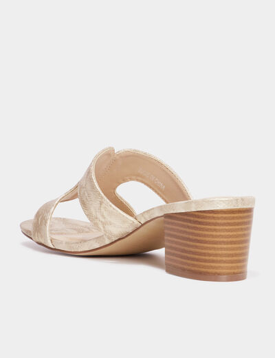 Mules à talons multicolore femme
