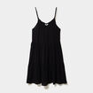 Robe fluide &agrave; volants fines bretelles noir femme