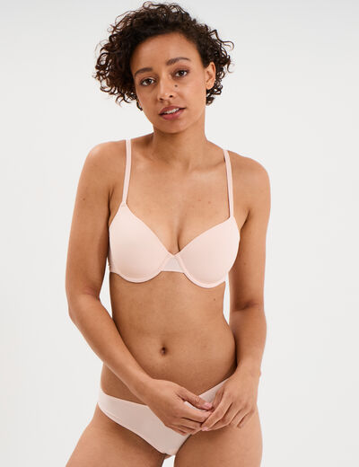 Soutien-gorge corbeille microfibre rose clair femme