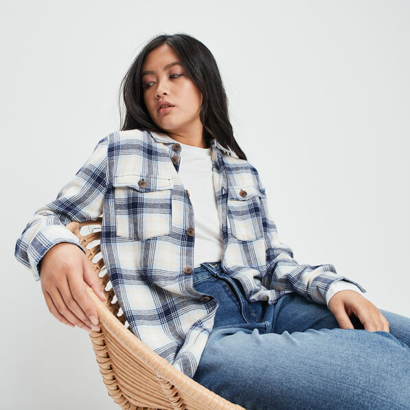 Chemise manches longues Creeks bleu clair femme