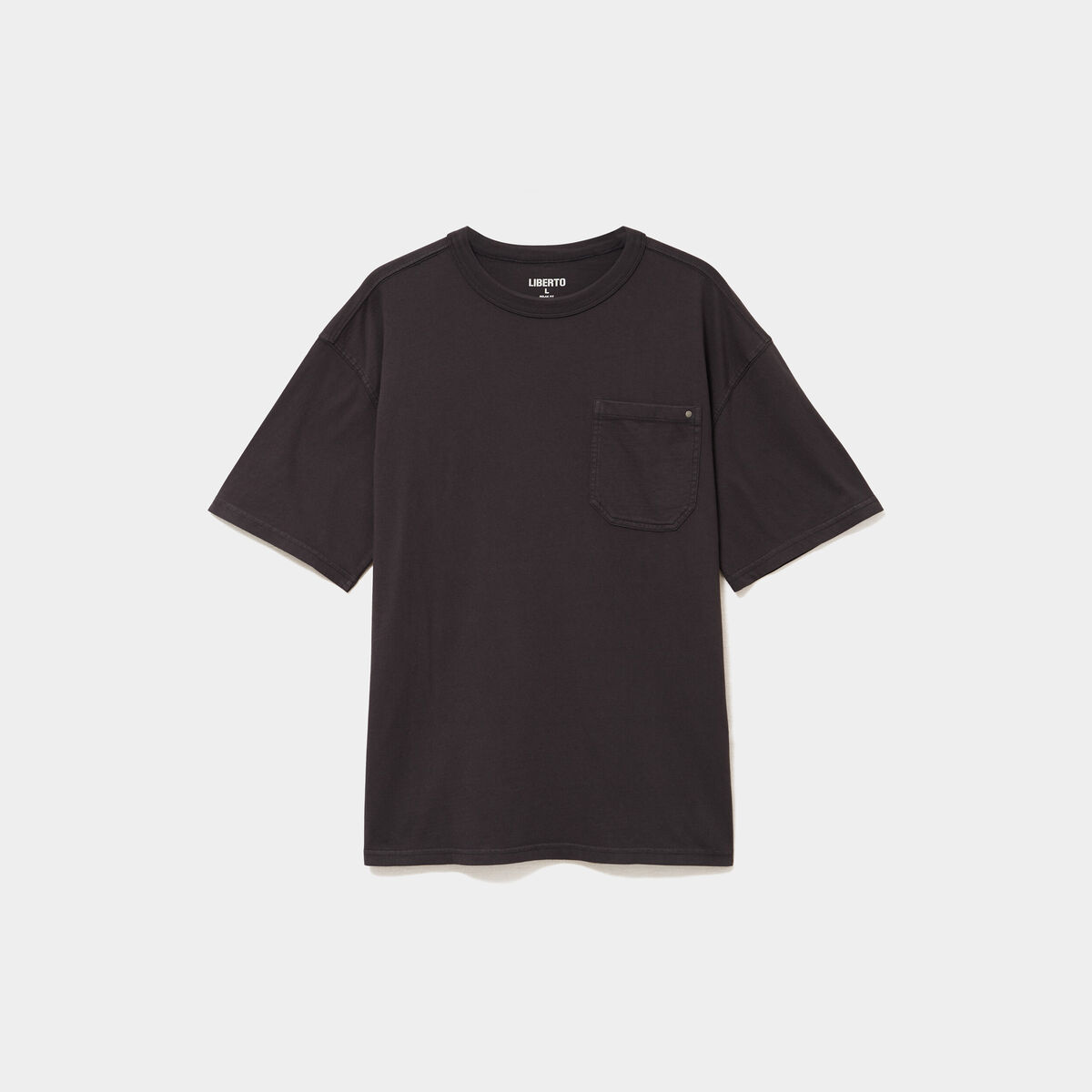T-shirt 1 poche manches courtes coton gris fonc&eacute; homme