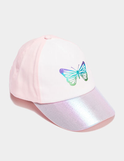 Casquette visière holographique blanc fille
