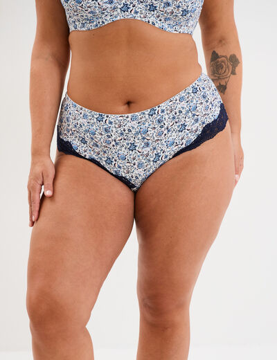 Shorty microfibre blanc femme grande taille