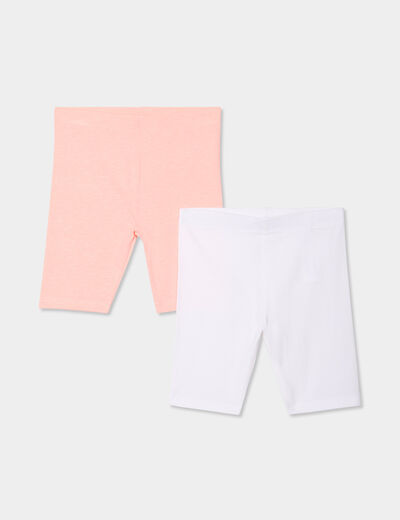 Lot 2 leggings corsaires blanc b&eacute;b&eacute; fille