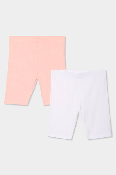 Lot 2 leggings corsaires blanc b&eacute;b&eacute; fille