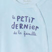 Dors-bien manches longues effet velours bleu ciel b&eacute;b&eacute;