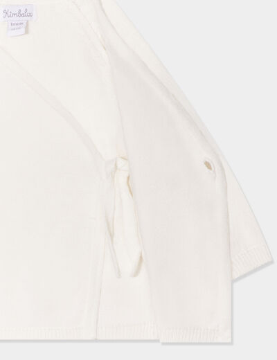 Gilet coton col cache-coeur blanc bébé garçon