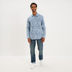 Chemise ajust&eacute;e manches longues bleu homme