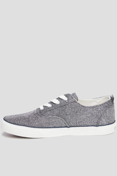 Tennis basses à lacets paillettes Creeks multicolore femme