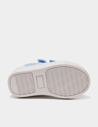 Tennis basses &agrave; scratchs Stitch blanc b&eacute;b&eacute; fille