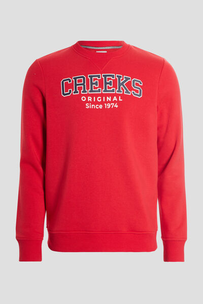 Sweat &agrave; col rond rouge homme