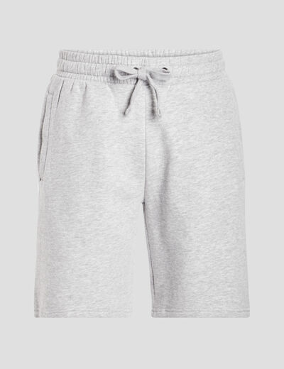 Short jogging molleton droit gris clair homme