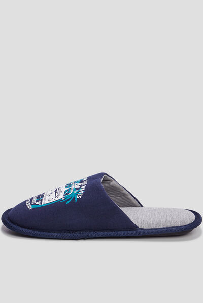 Chaussons mules surf bleu homme