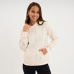 Sweat hoodie molleton &agrave; capuche sable femme