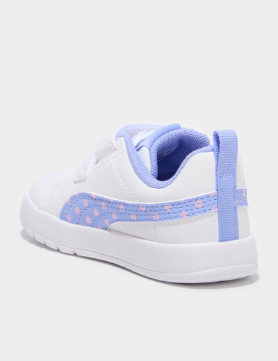 Tennis basses scratchs Puma Courtflex V3 bleu ciel b&eacute;b&eacute; fille