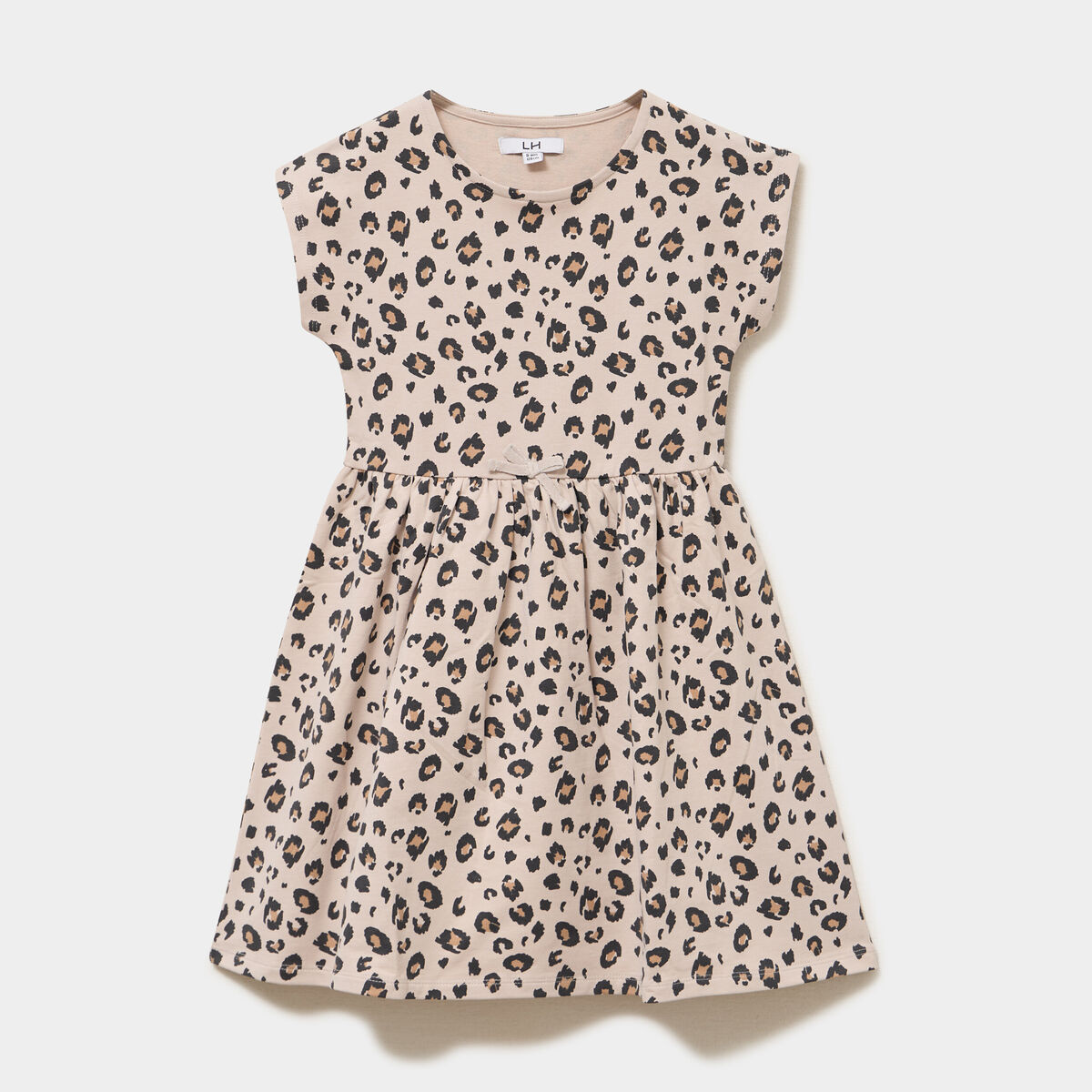 Robe courte droite sans manches cintr&eacute;e sable fille