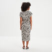 Robe portefeuille longue manches courtes ecru femme