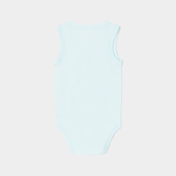 Lot 3 body sans manches coton vert turquoise bébé