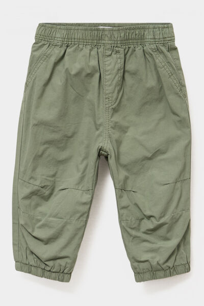 Pantalon jogger doubl&eacute; coton vert kaki b&eacute;b&eacute; gar&ccedil;on