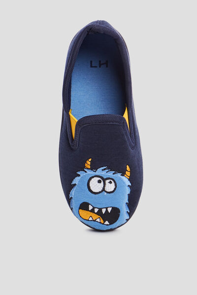 Chaussons sans gêne bleu garçon