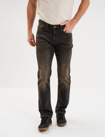 Jean stretch coupe regular denim noir homme
