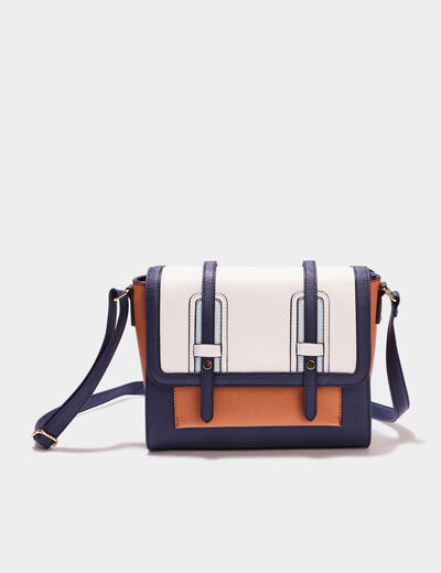 Sac cartable en bandoulière bleu marine femme